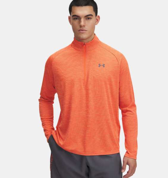 UA Tech Textured 1/2 Zip-ORG - Bild 1